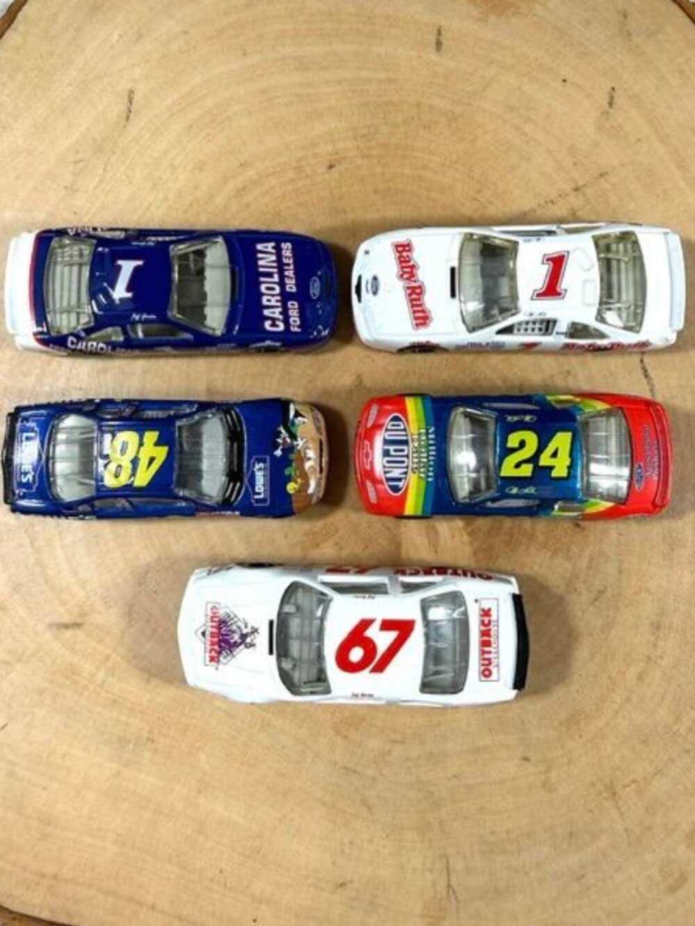 Vintage Set of 5 NASCAR 1/64 Scale Die Cast Car Set